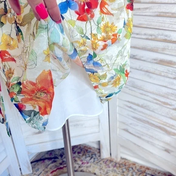 DRESS THE POPULATION * Mena Asymetric Chiffon Cut Out Side Slit Pocket Dress - Picture 11 of 15